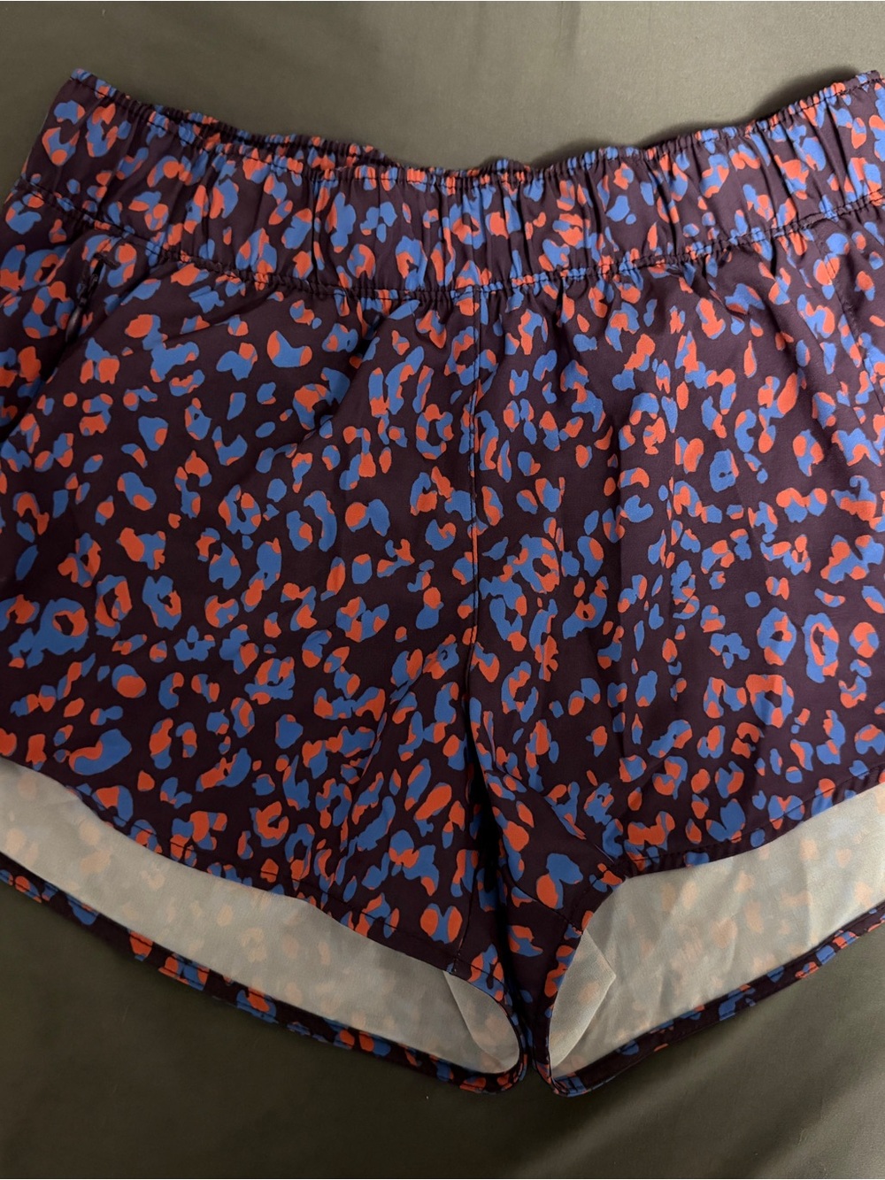 Old Navy Purple Leopard-Print Athletic Shorts with Red and Blue Spots